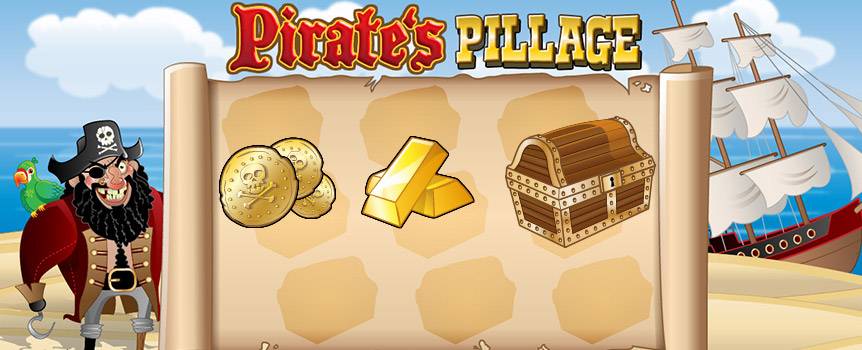 Ahoy there, matey, let’s set sail for the seven seas. There’s plenty of booty and riches just waiting to be pillaged! Oh yes, all you landlubbers, there’s treasures aplenty in Pirate's Pillage, a scratch-and-win game that’ll have you scouring the bottom of Davey Jones’ locker! Arr, you'll be trying your luck and scratching to win all the plunder the high seas have to offer - with symbols including Rum Bottles, Spy Glasses, Compasses, Coins, Chalices, and Golden Bars. So, raise your sails, check the rigging and say, ‘aye aye, captain’ as you launch into an epic adventure with Pirate’s Pillage.