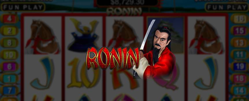 Meet Ronin, a fierce samurai warrior with no lord or master to guide him. Basically, this loose unit is as mad as a cut snake, but as his samurai skills could bring you home the big bucks, don’t write him off just yet. Join Ronin as he navigates the mysterious landscape on his quest to uncover the secret treasures of ancient Japan. Ronin himself will substitute for any symbol apart except Koku to bring in some winning combinations, and Koku brings along with him the gift of free spins, so both these fearless warriors are your friends as you spin your way to victory.